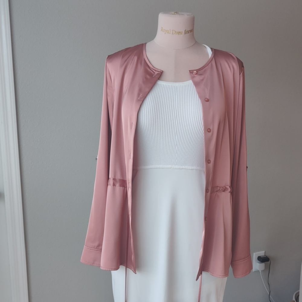 Calvin Klein Blush Satin Jacket